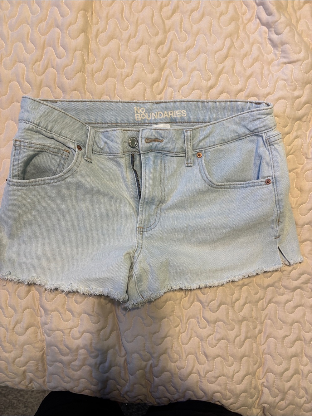 No Boundaries Light Wash Denim Cutoff Shorts